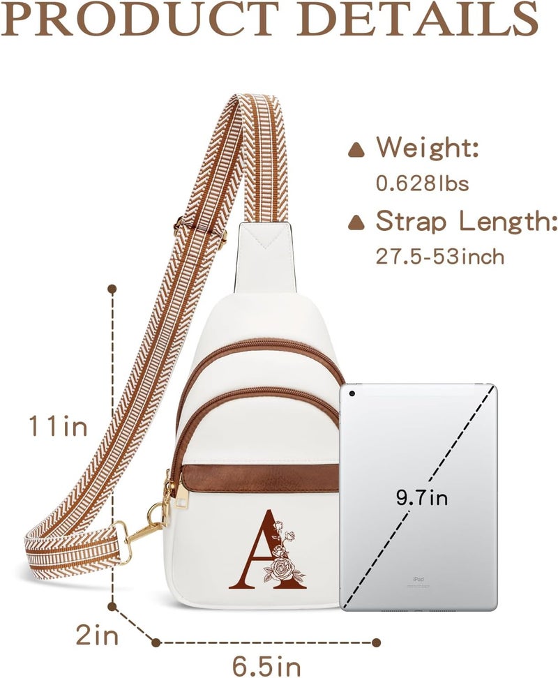 CLOUDWINGS Birthday Valentines Gifts for Women Mom Wife Crossbody Bags Sling Bag Fanny Packs with Initial Chest Bag | Initial - Image 5